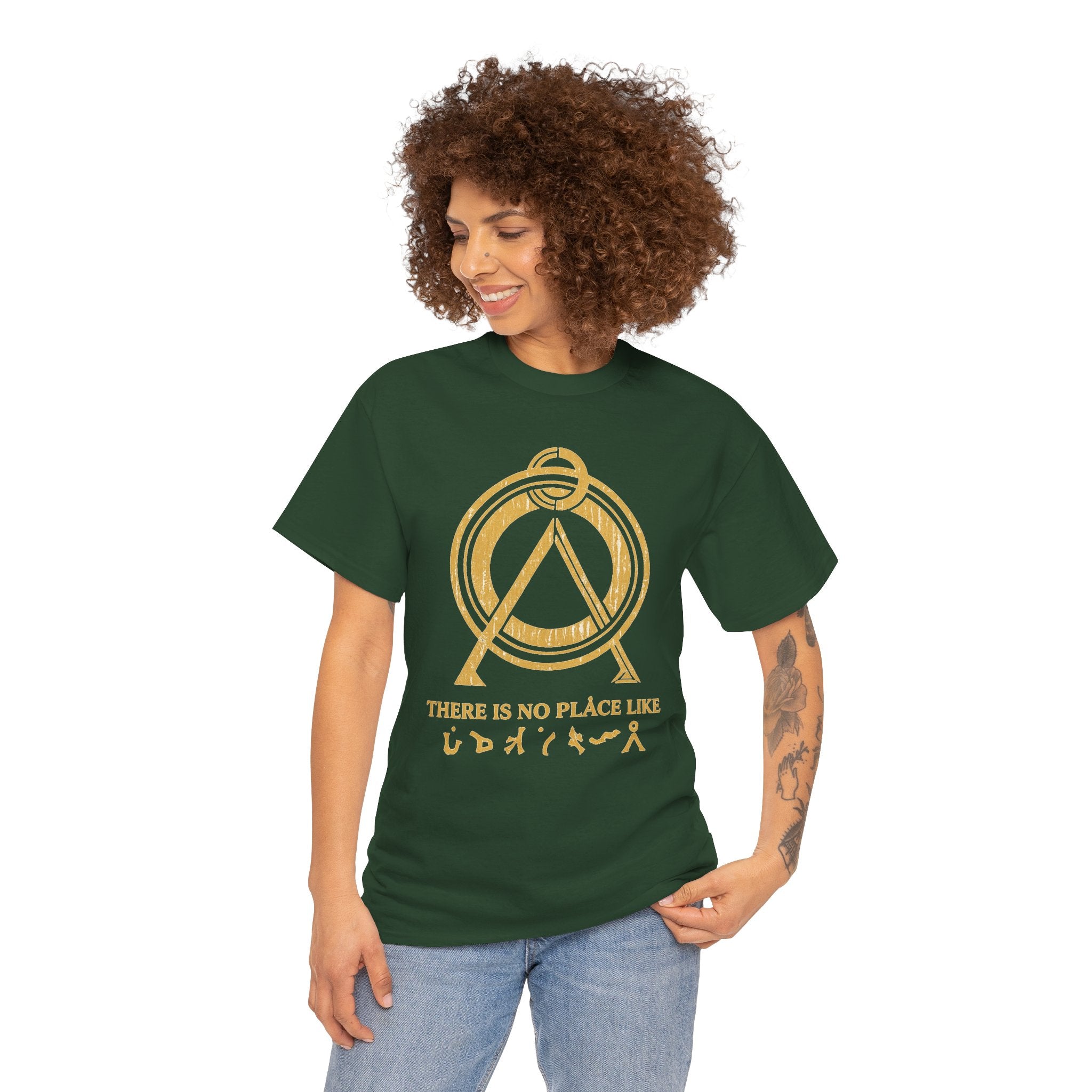There Is No Place Like Home Graphic Tee — Vintage Gold Sigil T‑Shirt
