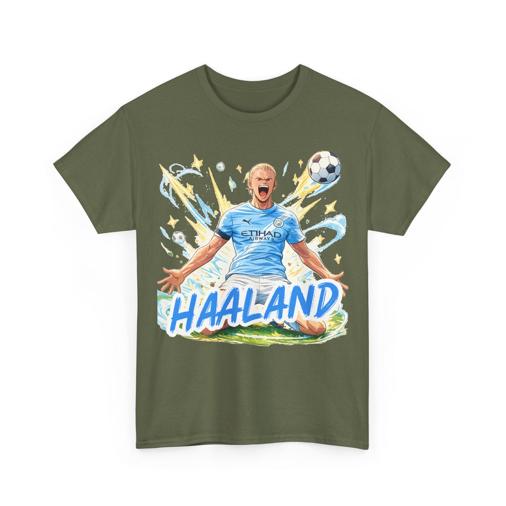Erling Haaland Anime Fan Tee — Celebratory Football Player Graphic T-Shirt