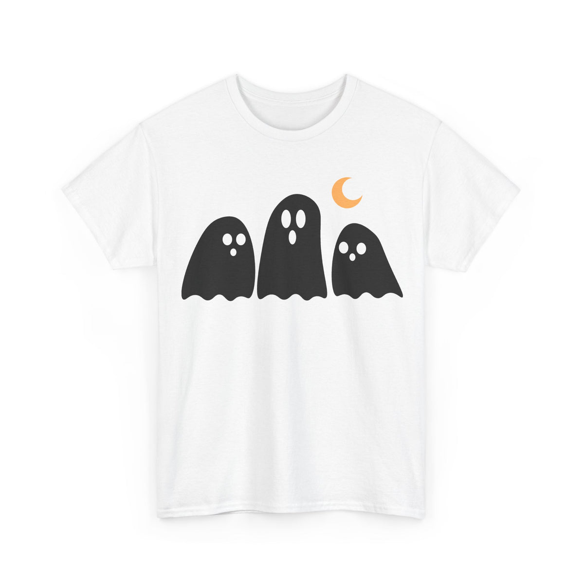 Ghost Trio Moon T-Shirt — Cute Halloween Graphic Tee
