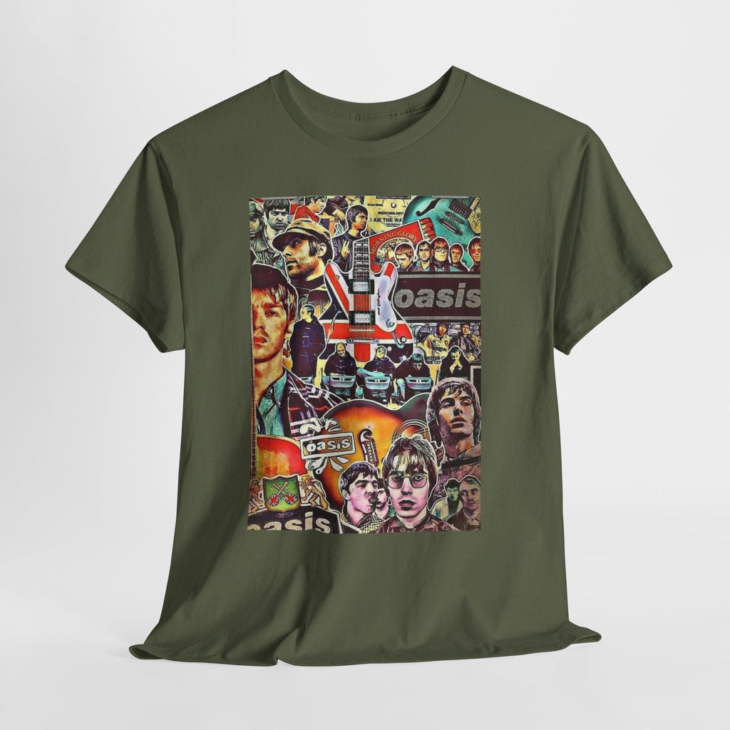Oasis Collage T-Shirt – Retro Britpop Band Graphic Tee