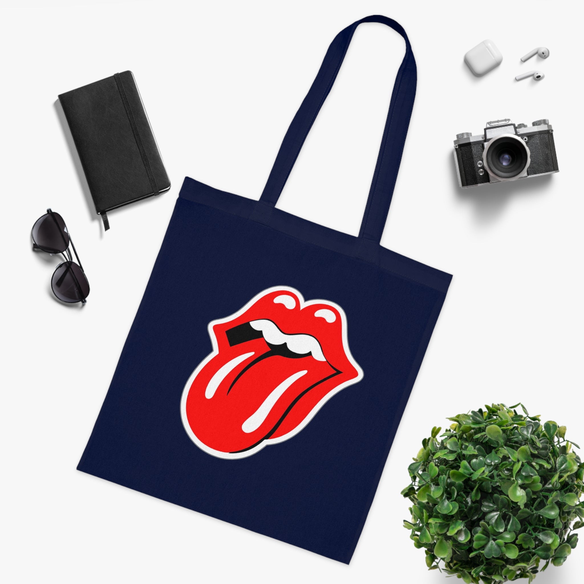 Rock Red Tongue Graphic Tote Bag