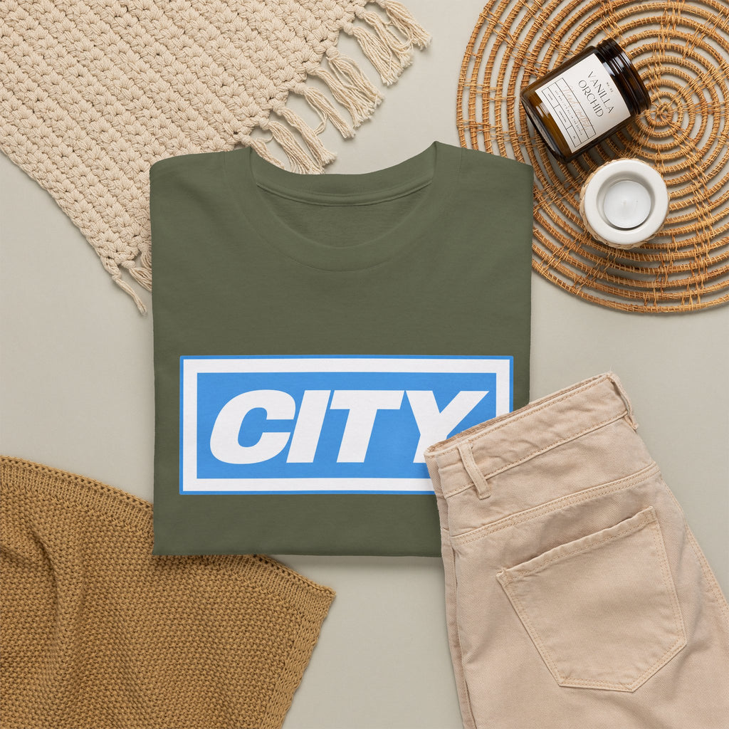 City Logo T-Shirt — Bold Blue Box Graphic Tee