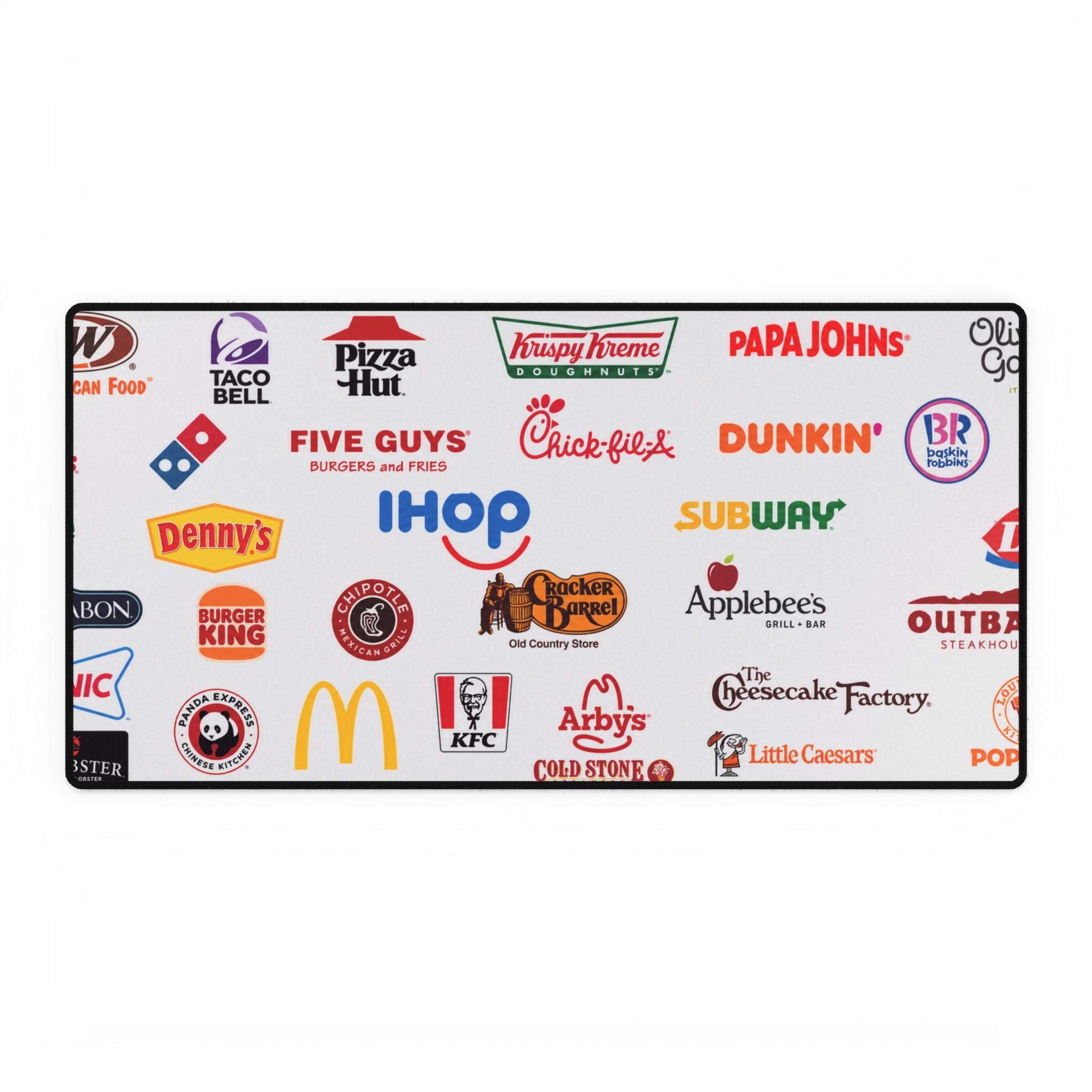 American Chain Fast Food Logo Desk Mat — Oversized Gaming & Office Mouse Pad