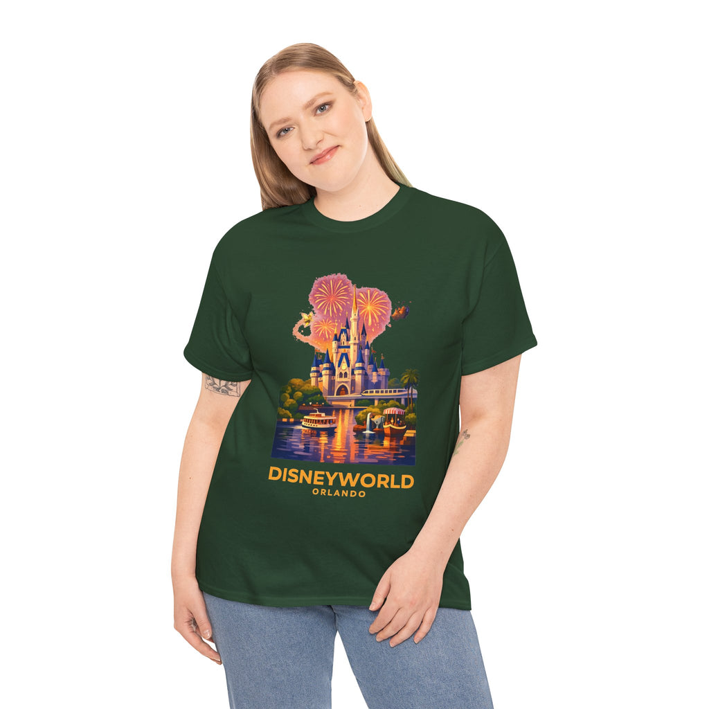 Disney World Castle Orlando Fireworks Cotton T‑Shirt