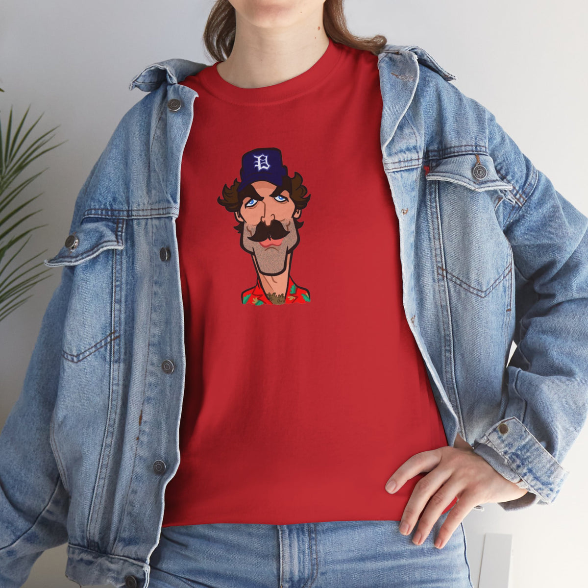 Magnum PI Retro Caricature T-Shirt — Retro Mustache Hat Portrait Tee