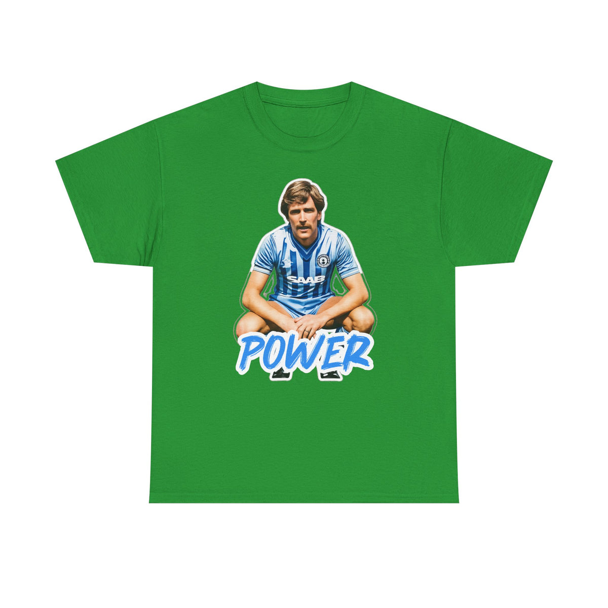 Paul Power Manchester City Legend Player Graphic Tee — Retro Football Jersey Design