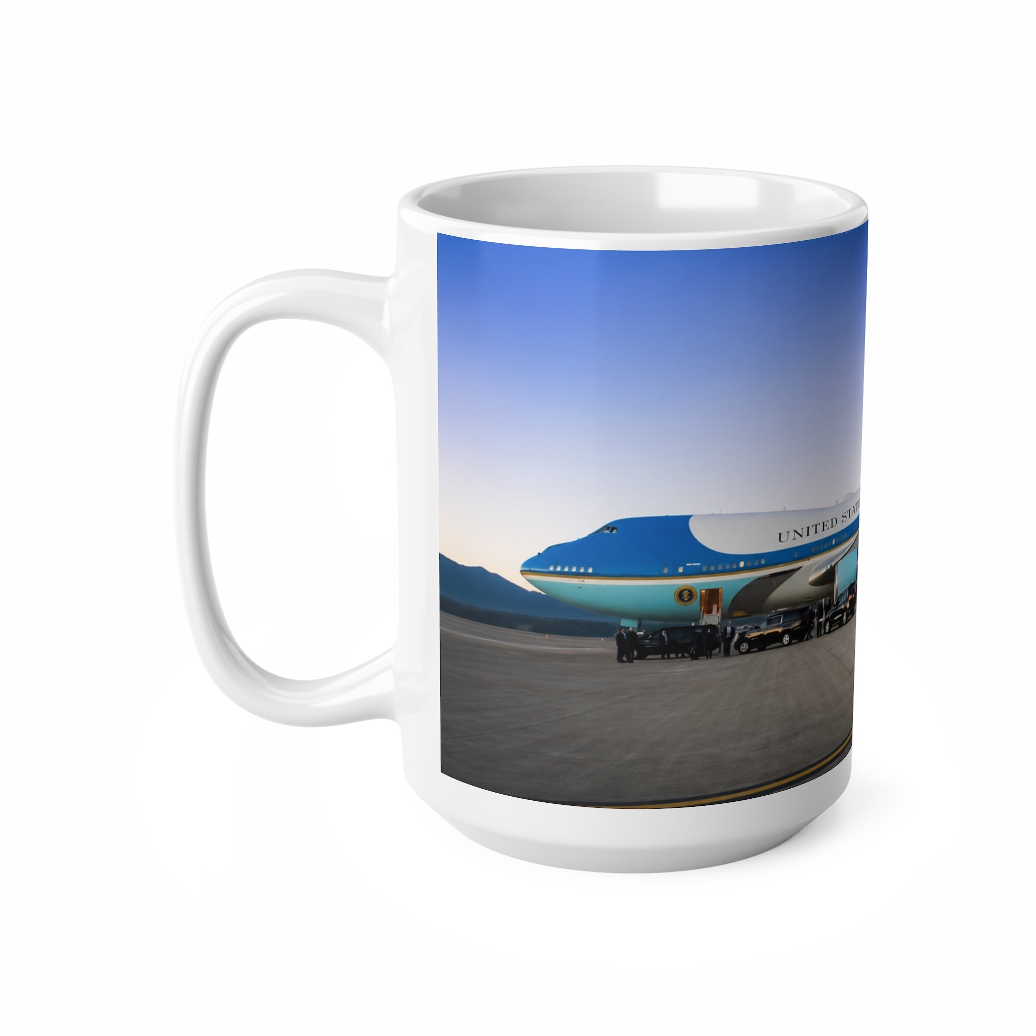 Air Force One Ceramic Coffee Mug — Presidential Plane Photo Coffee Cup (11oz, 15oz)