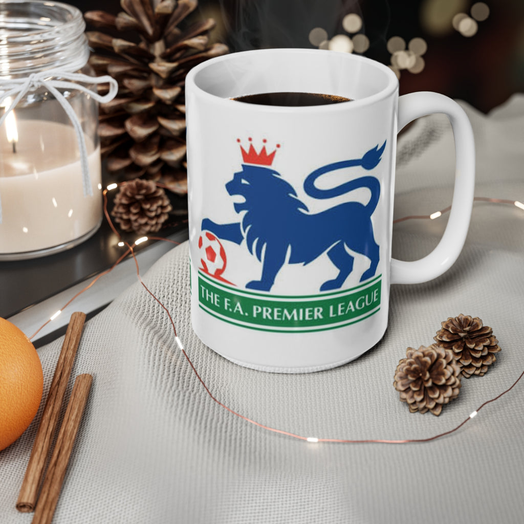Retro Premier League Lion Logo Coffee Mug — Ceramic 11oz & 15oz