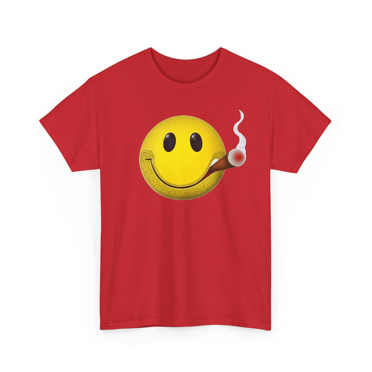 Smoking Happy Face Cigar Unisex Heavy Cotton Tee