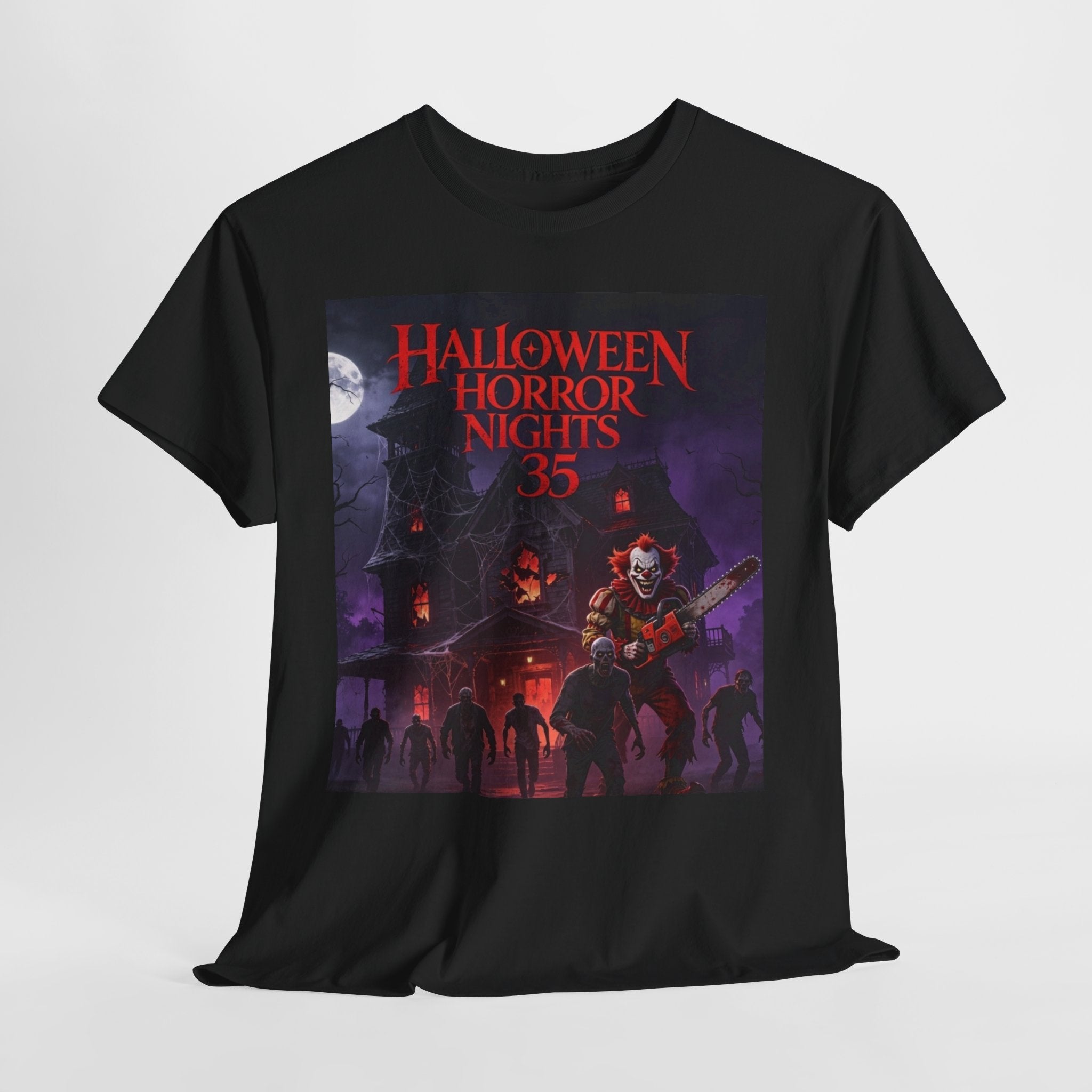 Halloween Horror Nights 35 T-Shirt — Haunted House & Clown Graphic Tee
