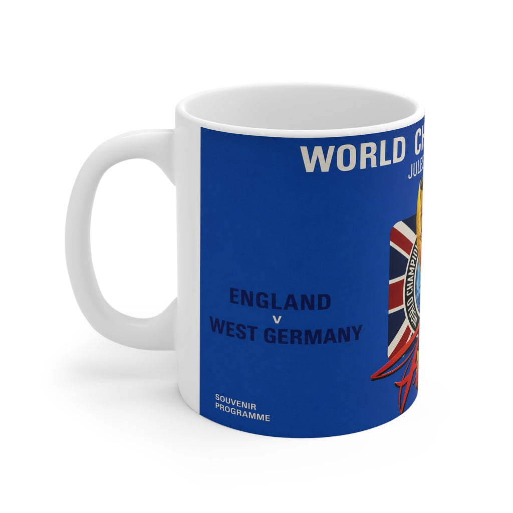 1966 World Cup Final Programme Inspired — Jules Rimet Cup England vs West Germany Ceramic Coffee Cup (11oz/15oz)