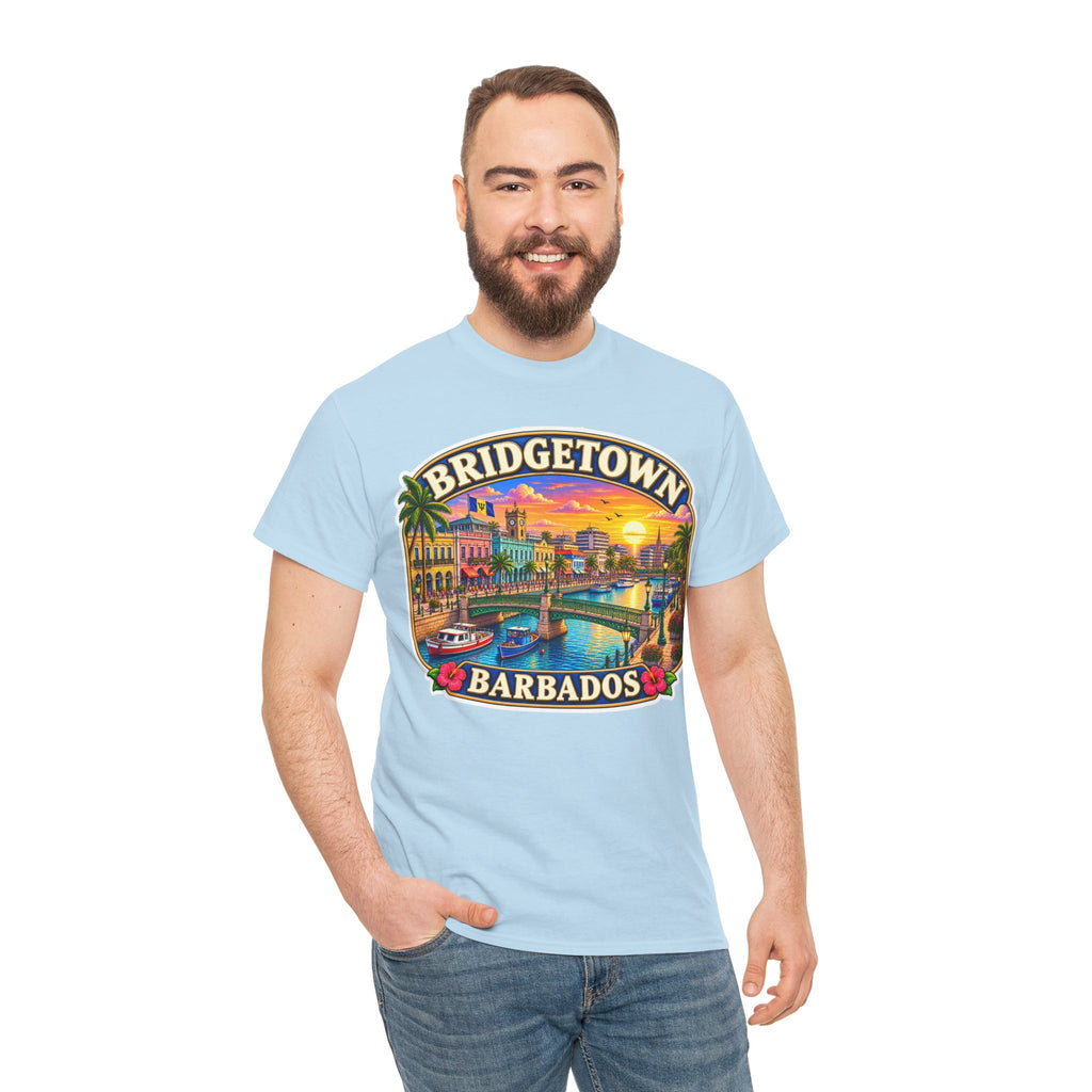 Bridgetown Barbados Vintage Sunset Tee — Caribbean Travel Souvenir T-Shirt