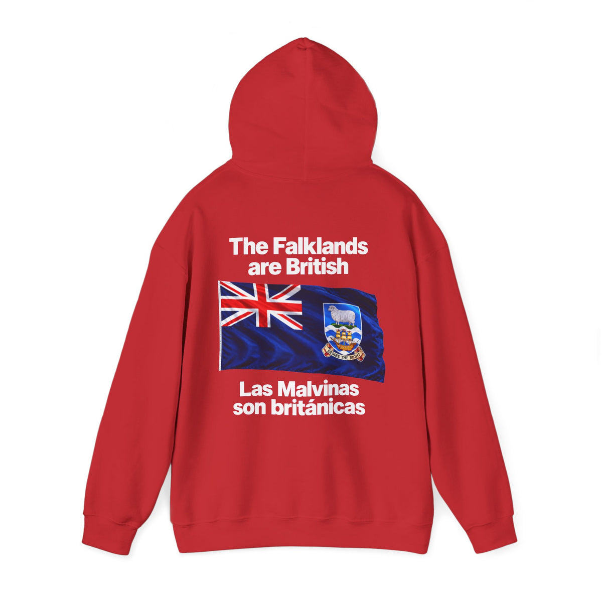 Falklands Are British Hoodie – Bilingual 'Las Malvinas son británicas' Flag Pullover