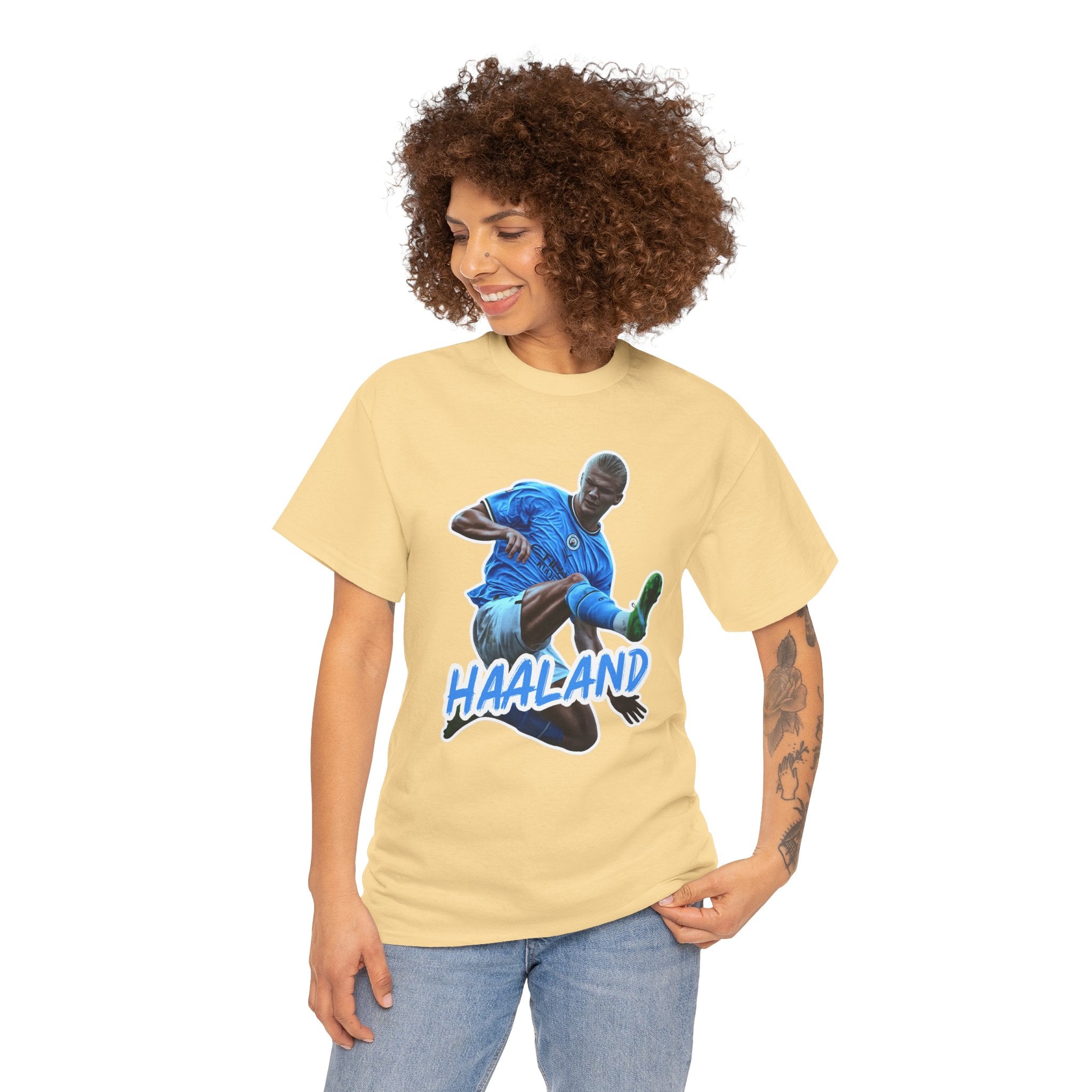 Erling Haaland Manchester City Soccer T‑Shirt – Dynamic Action Graphic Tee
