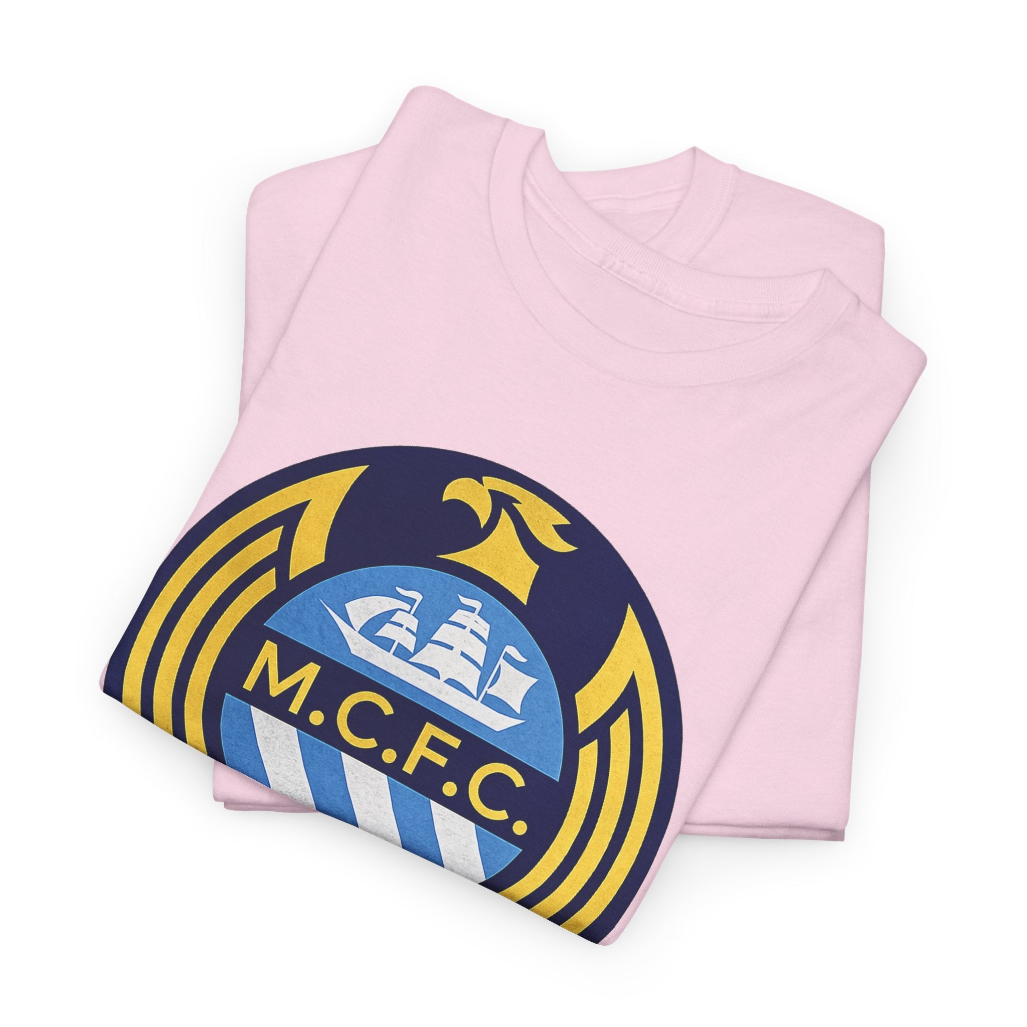 MCFC Crest T-Shirt — Vintage Blue & Gold Soccer Tee