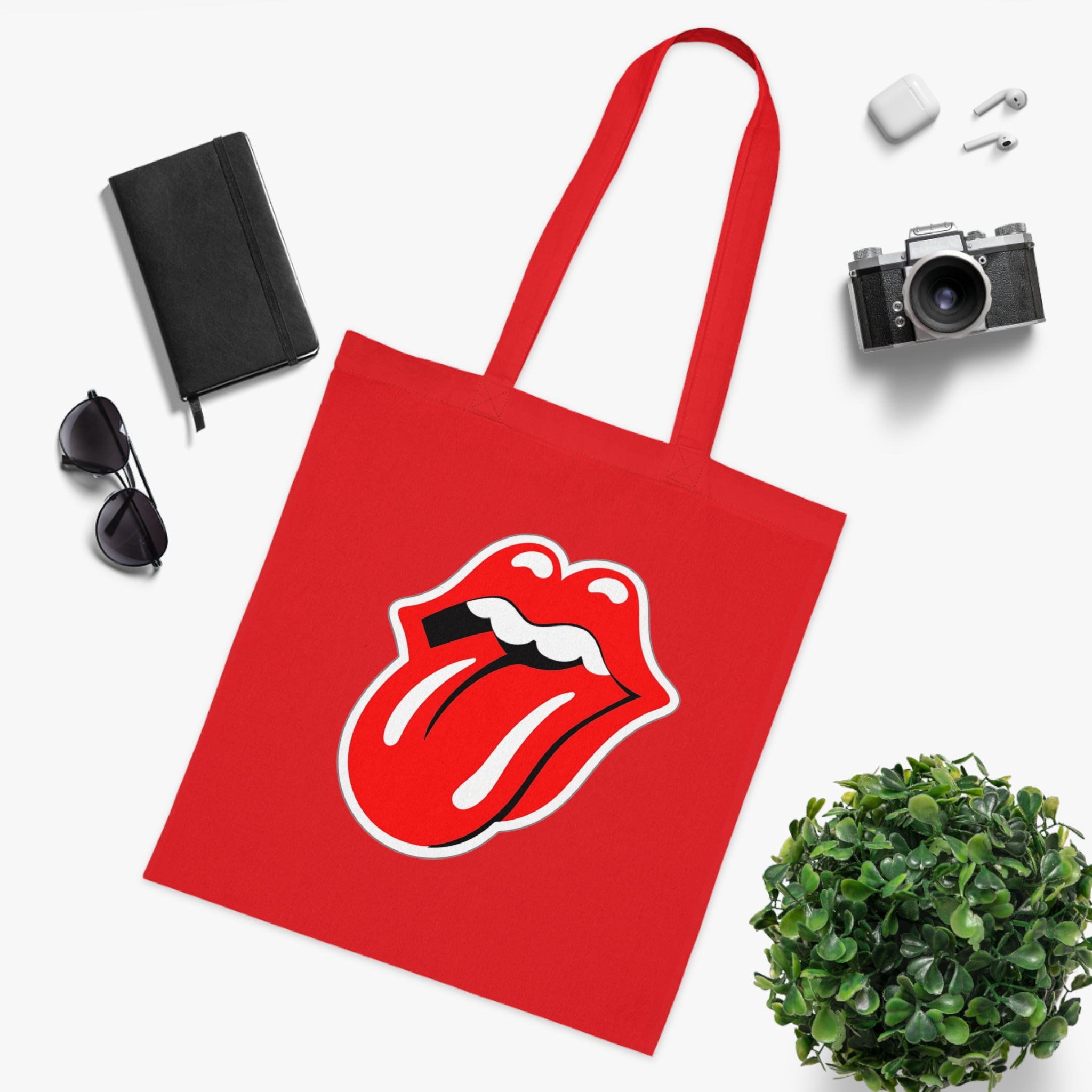 Rock Red Tongue Graphic Tote Bag