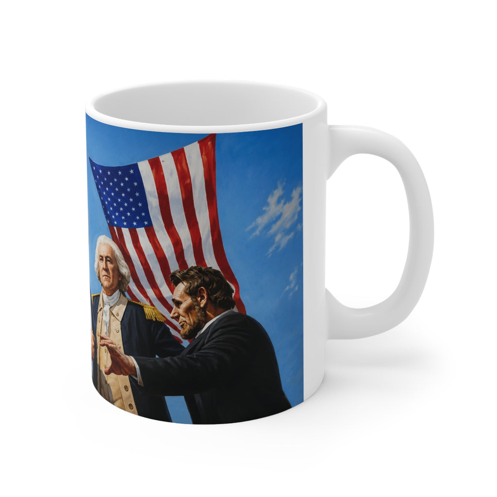 Patriotic Presidential Scene Mug — Ceramic Coffee Cup (11oz, 15oz)