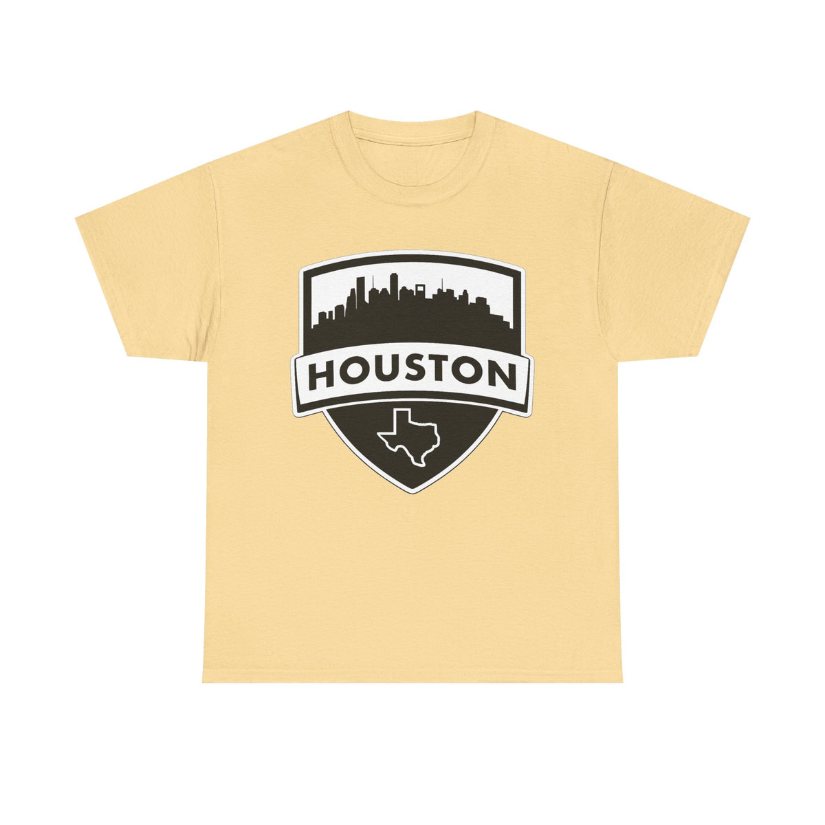Houston Skyline Shield T-Shirt — Texas Outline City Pride Tee