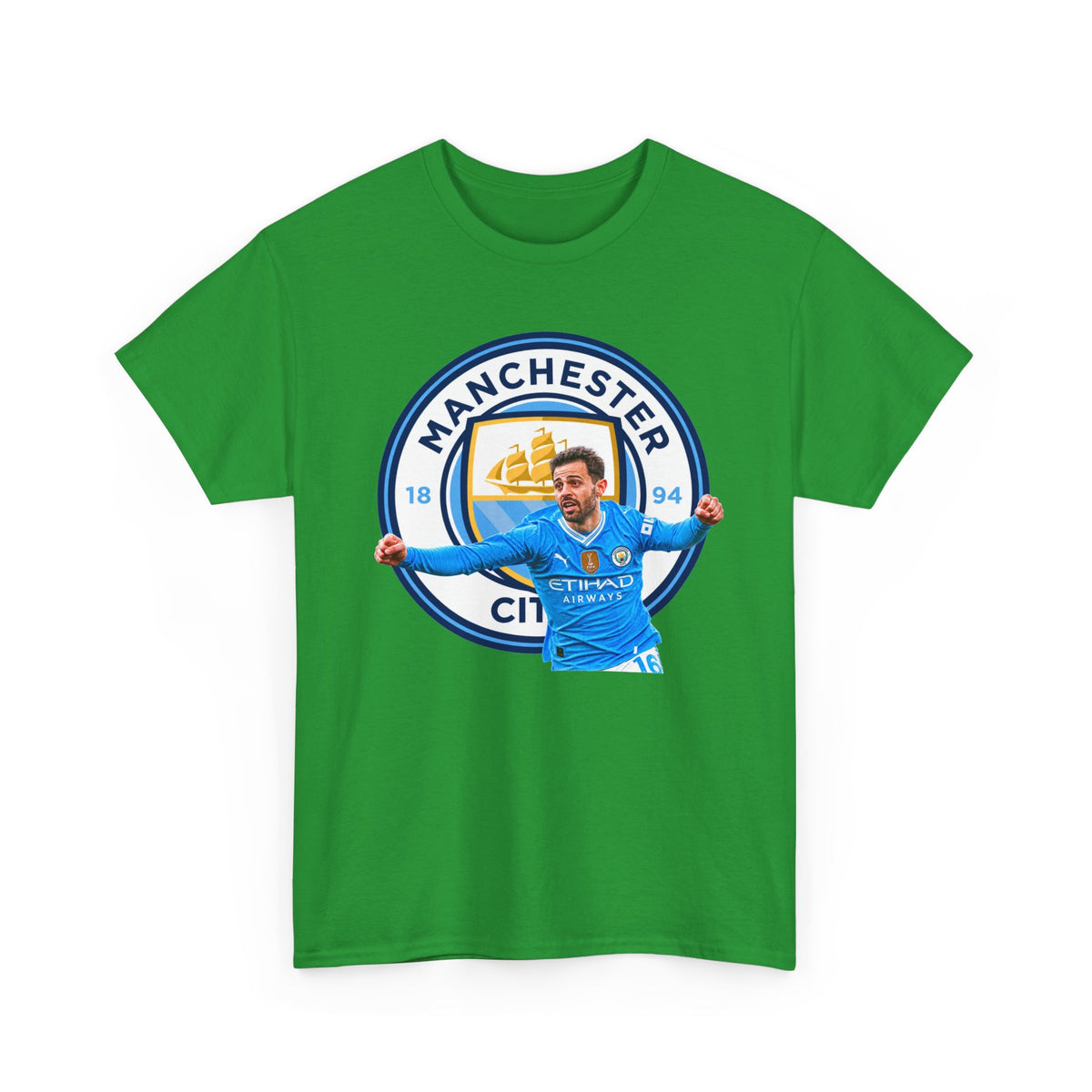Bernardo SIlva Manchester City legend Cotton T‑Shirt — Blue Crest Football Tee