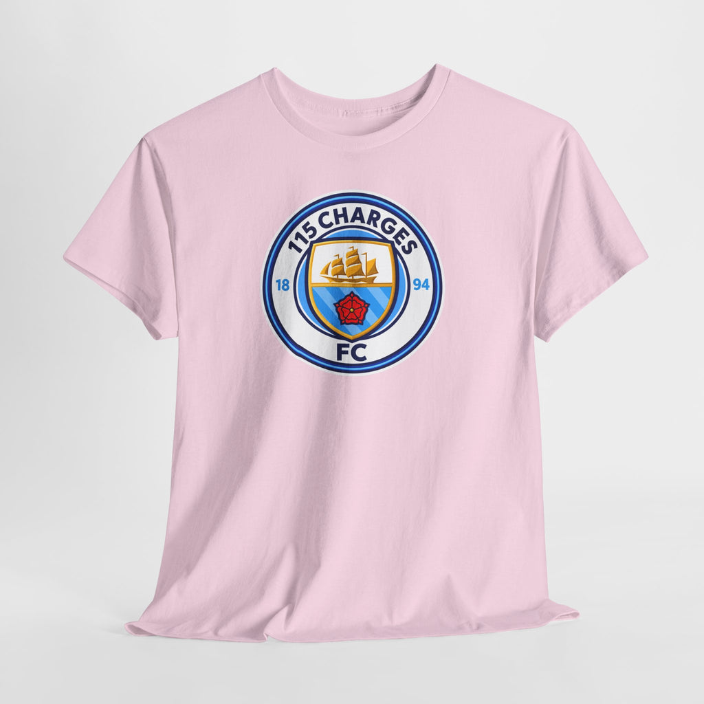 115 Charges FC Crest Cotton Tee — Vintage Blue Club Logo T-Shirt