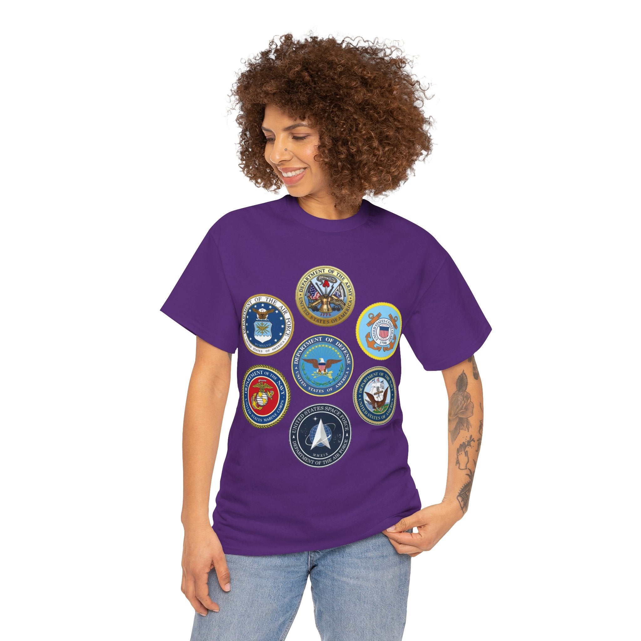 Military Branch Seals T-Shirt — Vintage US Armed Forces Emblems Tee