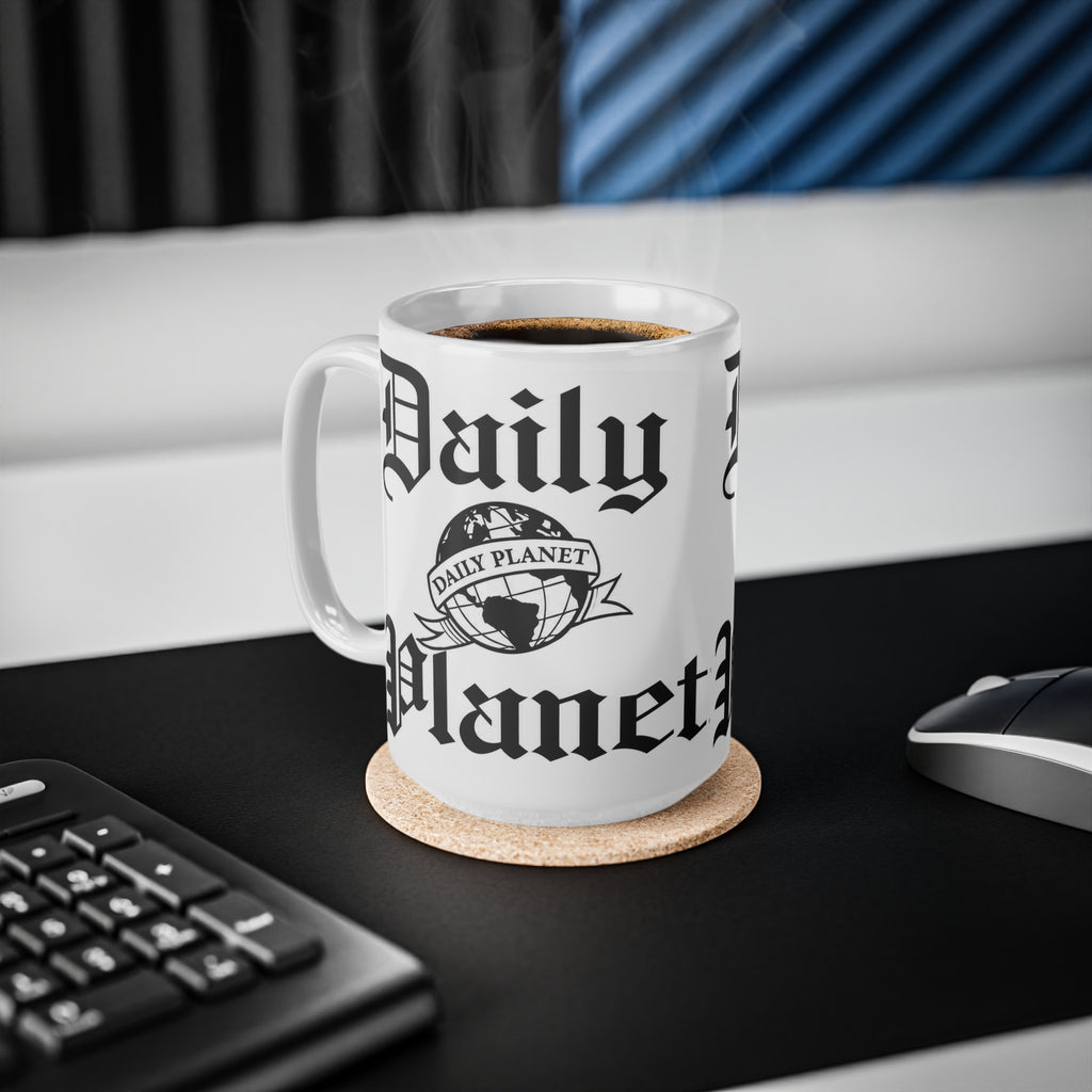 Daily Planet Logo Coffee Mug — Retro Newsroom 11oz/15oz Ceramic