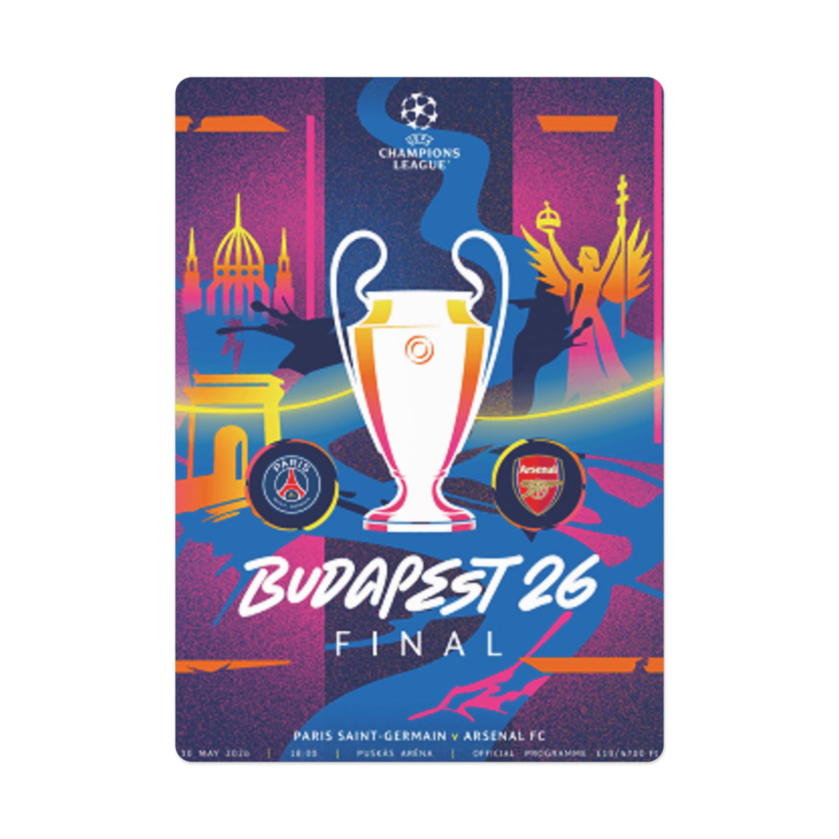 2026 Champions League Final Programme Cover Inspired Playing / Poker Cards