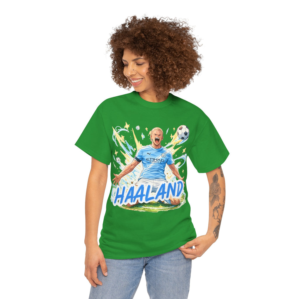Erling Haaland Anime Fan Tee — Celebratory Football Player Graphic T-Shirt