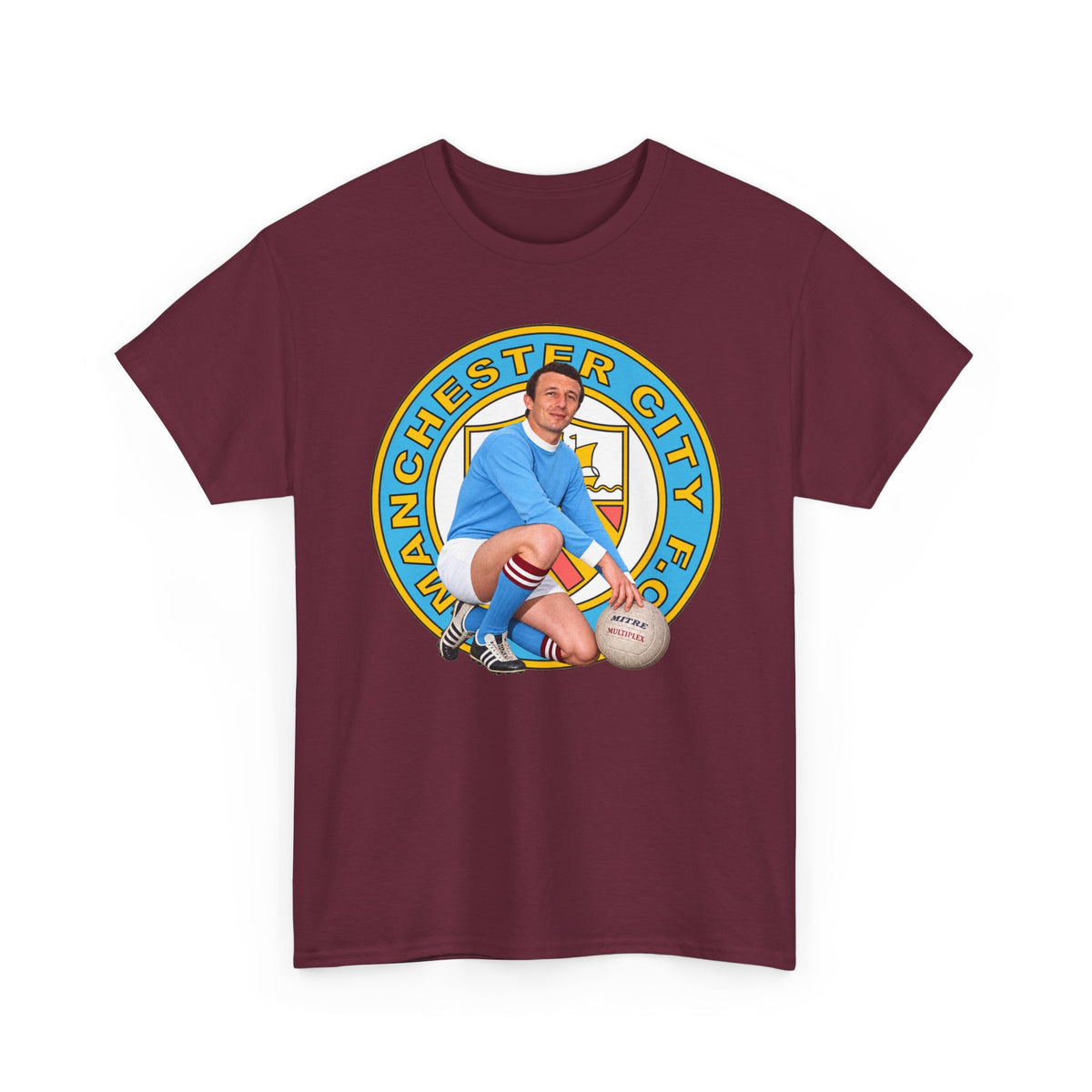 Mike Summerbee Manchester City Legend Retro Player Soccer T-Shirt