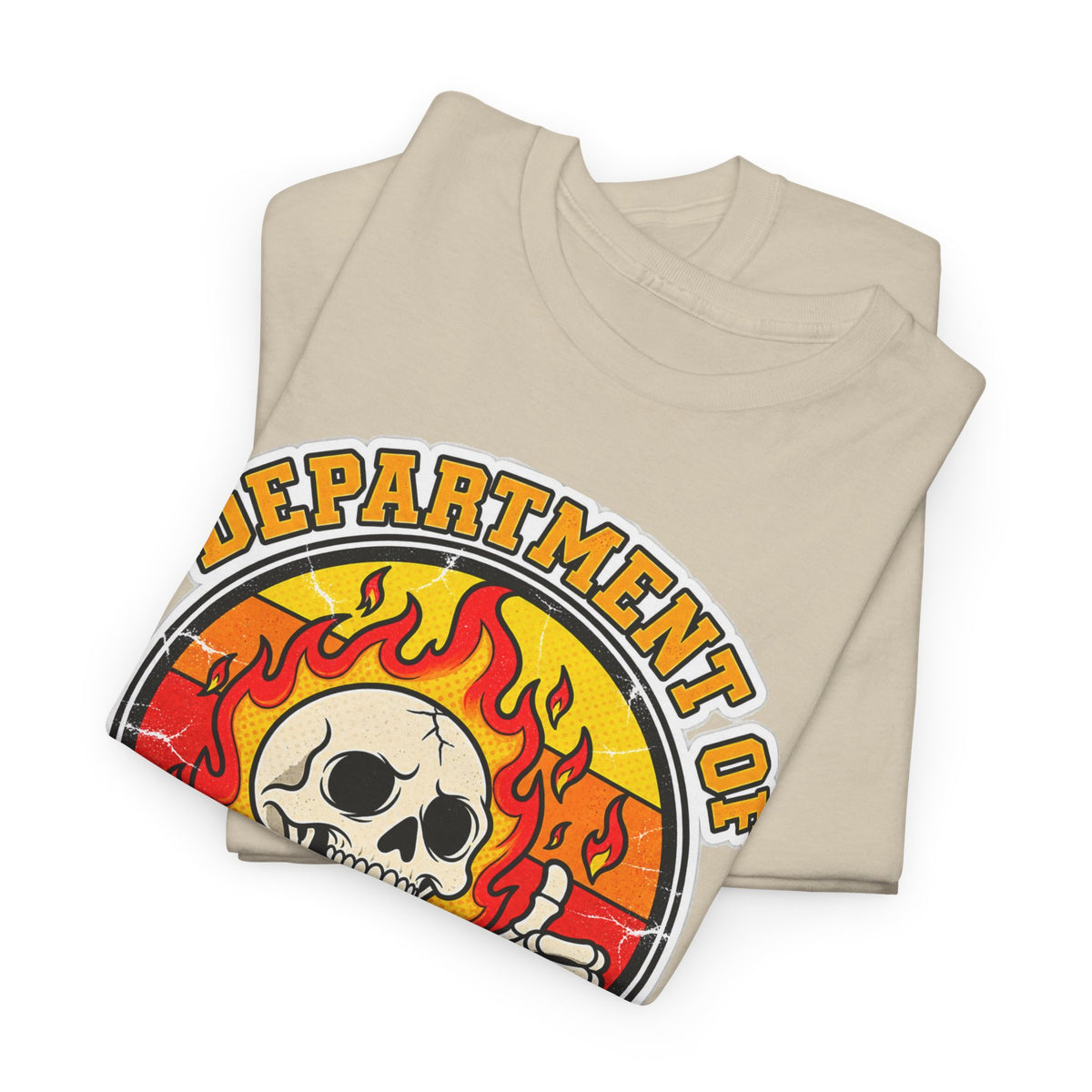 Department of Bad Decisions Skull T-Shirt — Retro Flaming Thumbs-Up Graphic Tee