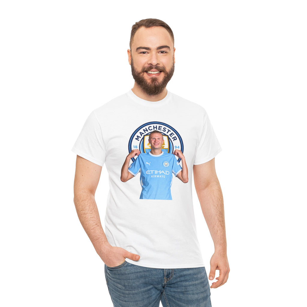 Manchester City Erling Haaland Inspired Cotton T-Shirt Tee — Player Celebratory Graphic T-Shirt