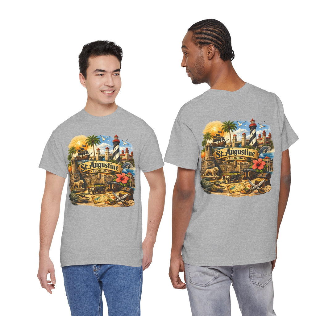 St. Augustine Florida Vintage Travel Tee — Retro Beach & Lighthouse Souvenir T-Shirt