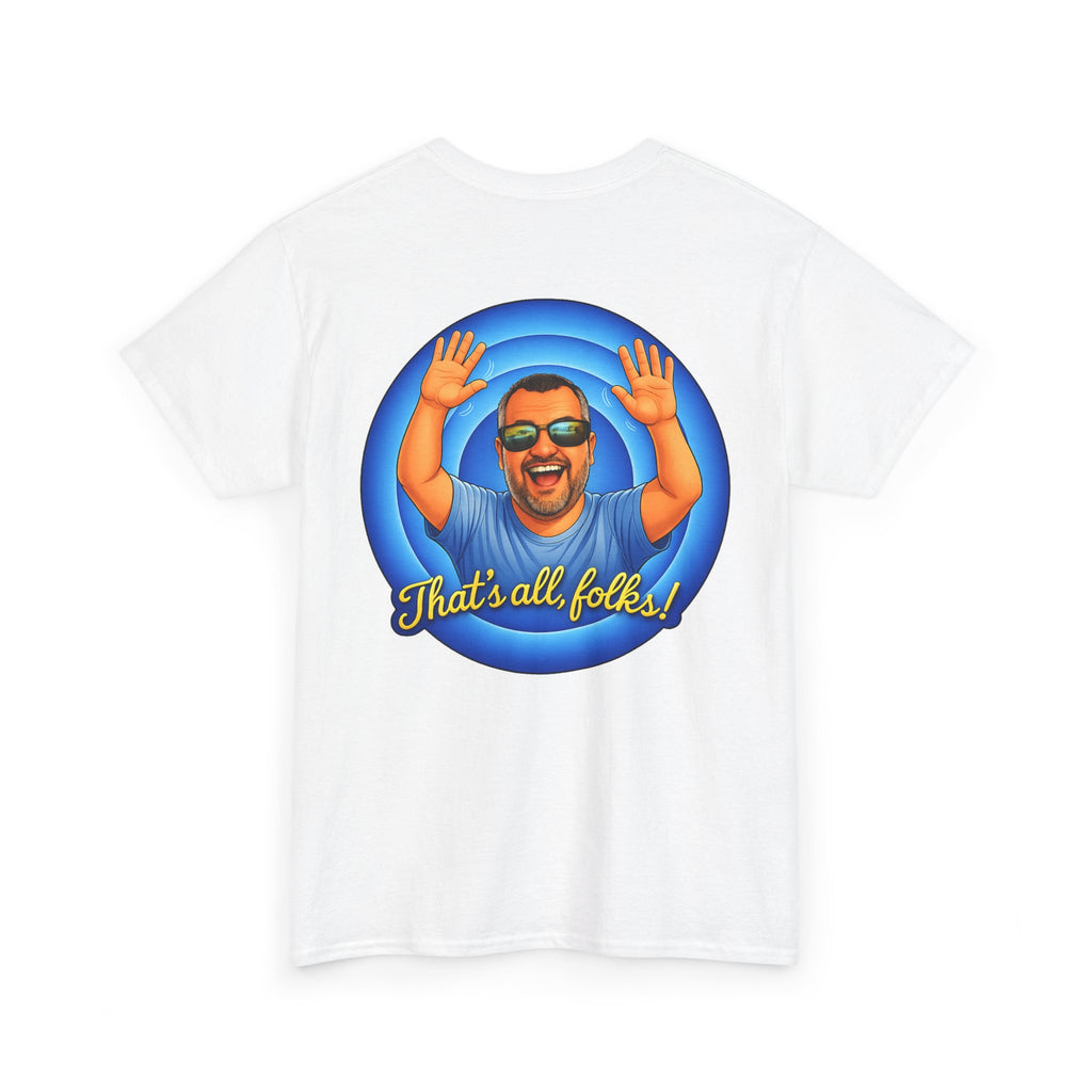 T-Shirt — "That's All, Folks!" Waving Portrait Graphic Tee