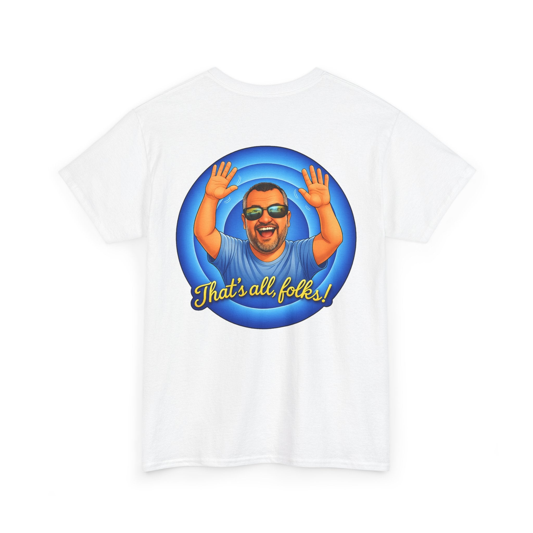 T-Shirt — "That's All, Folks!" Waving Portrait Graphic Tee