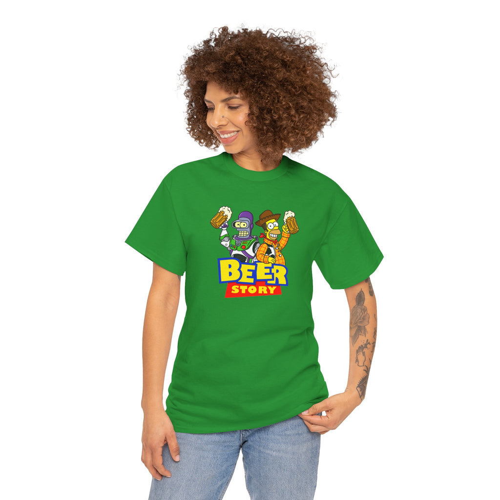 Beer Story T-Shirt — Funny Cartoon Beer Buddies Graphic Tee
