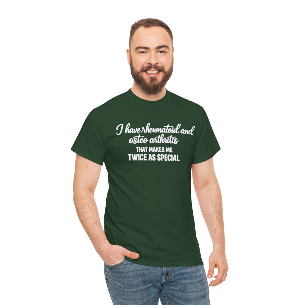 Rheumatoid & Osteoarthritis Awareness T-Shirt – "Twice As Special"