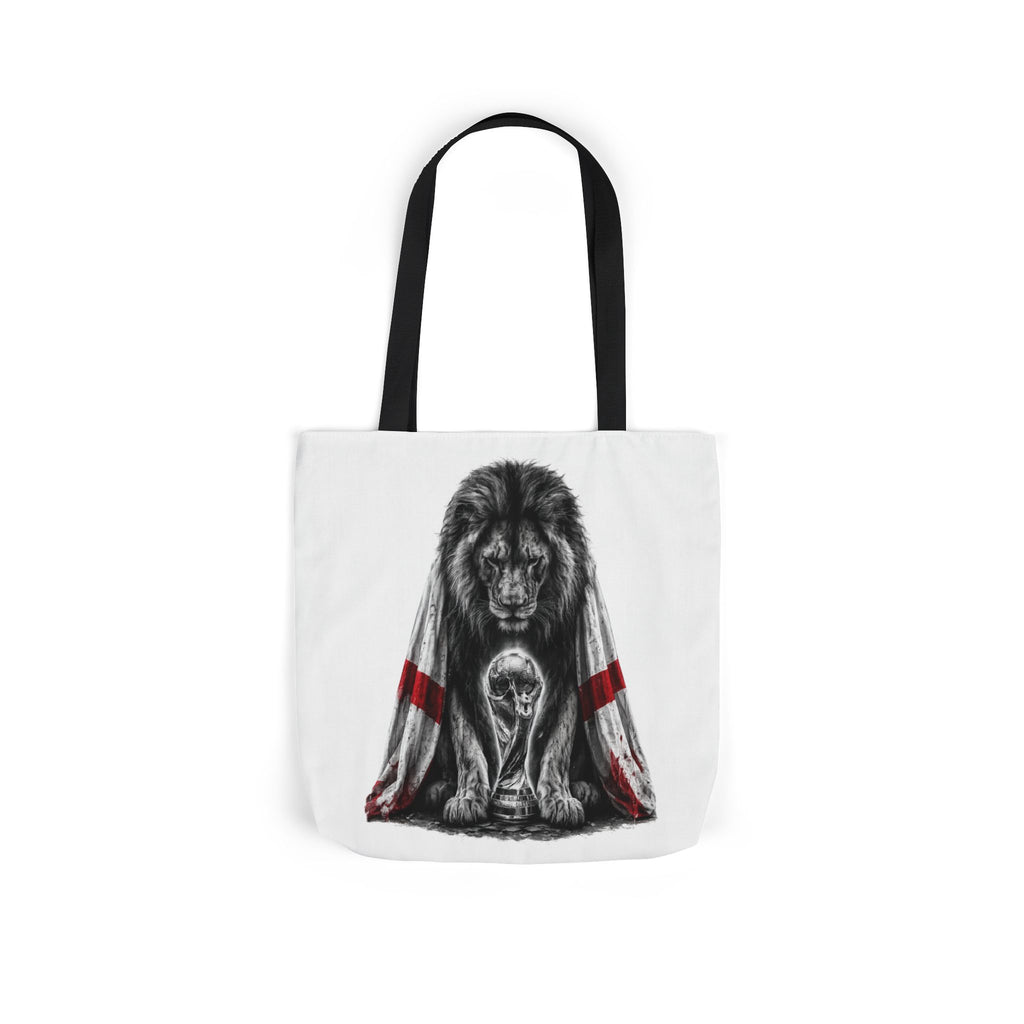 England Lion Guardian Canvas Tote — Protective Lion & Cub Illustration Tote Bag