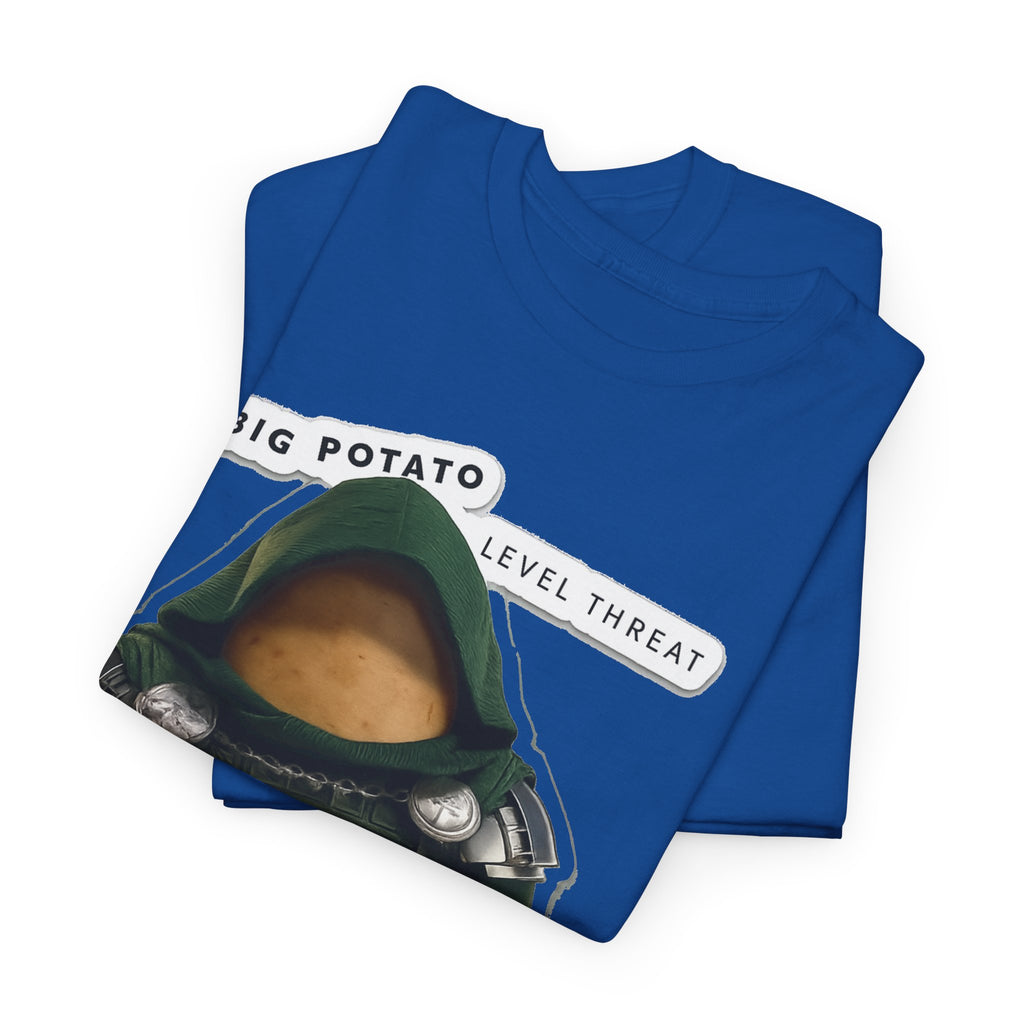 Big Potato "Level Threat" Doom Tee — Funny Potato Soldier Graphic T-Shirt