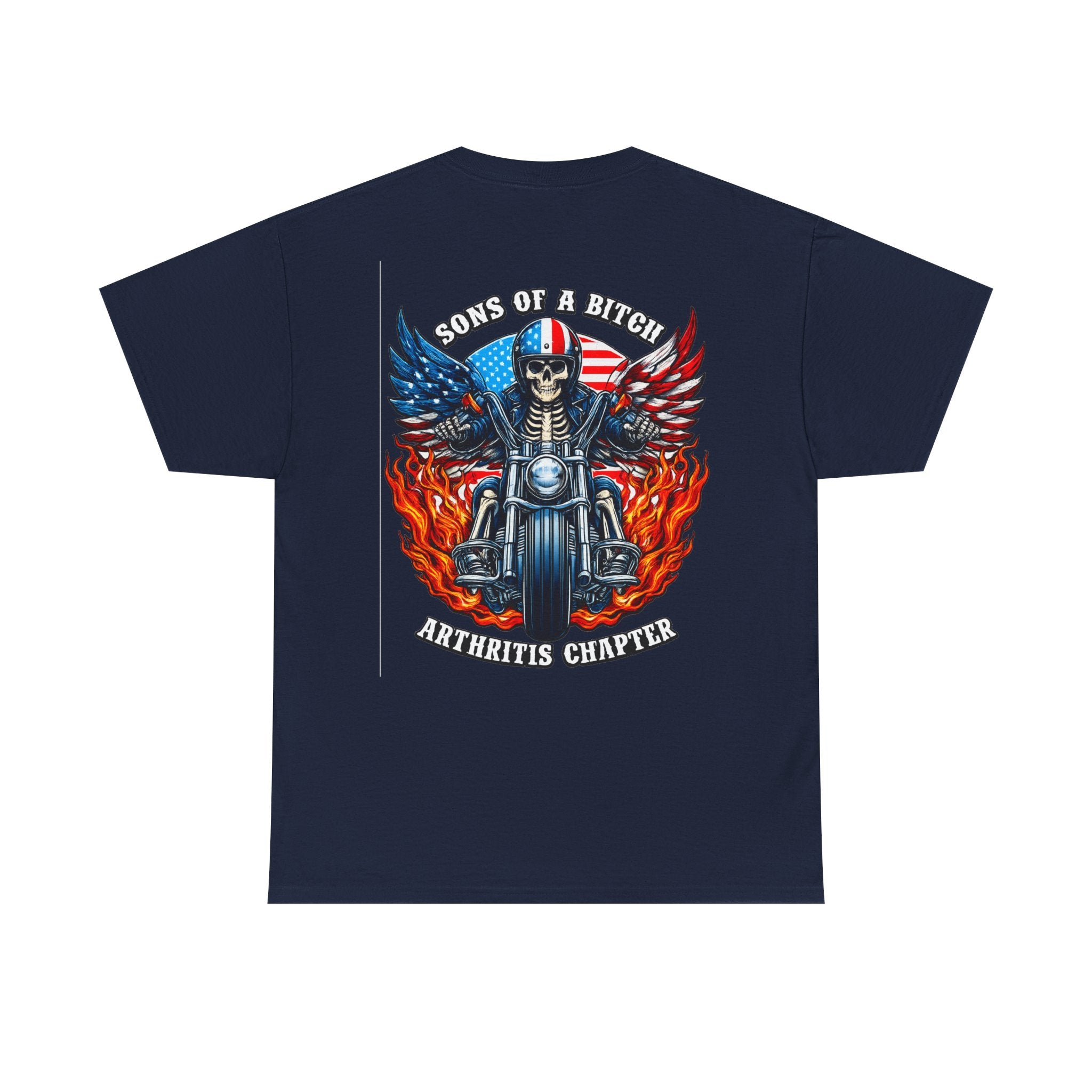 Motorcycle Skull Tee — "Sons of a B***h" Patriotic Biker Shirt