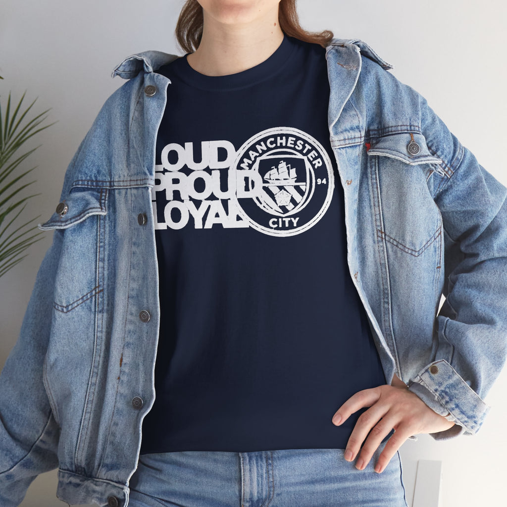 Loud Proud Loyal Graphic Manchester City Cotton T-Shirt