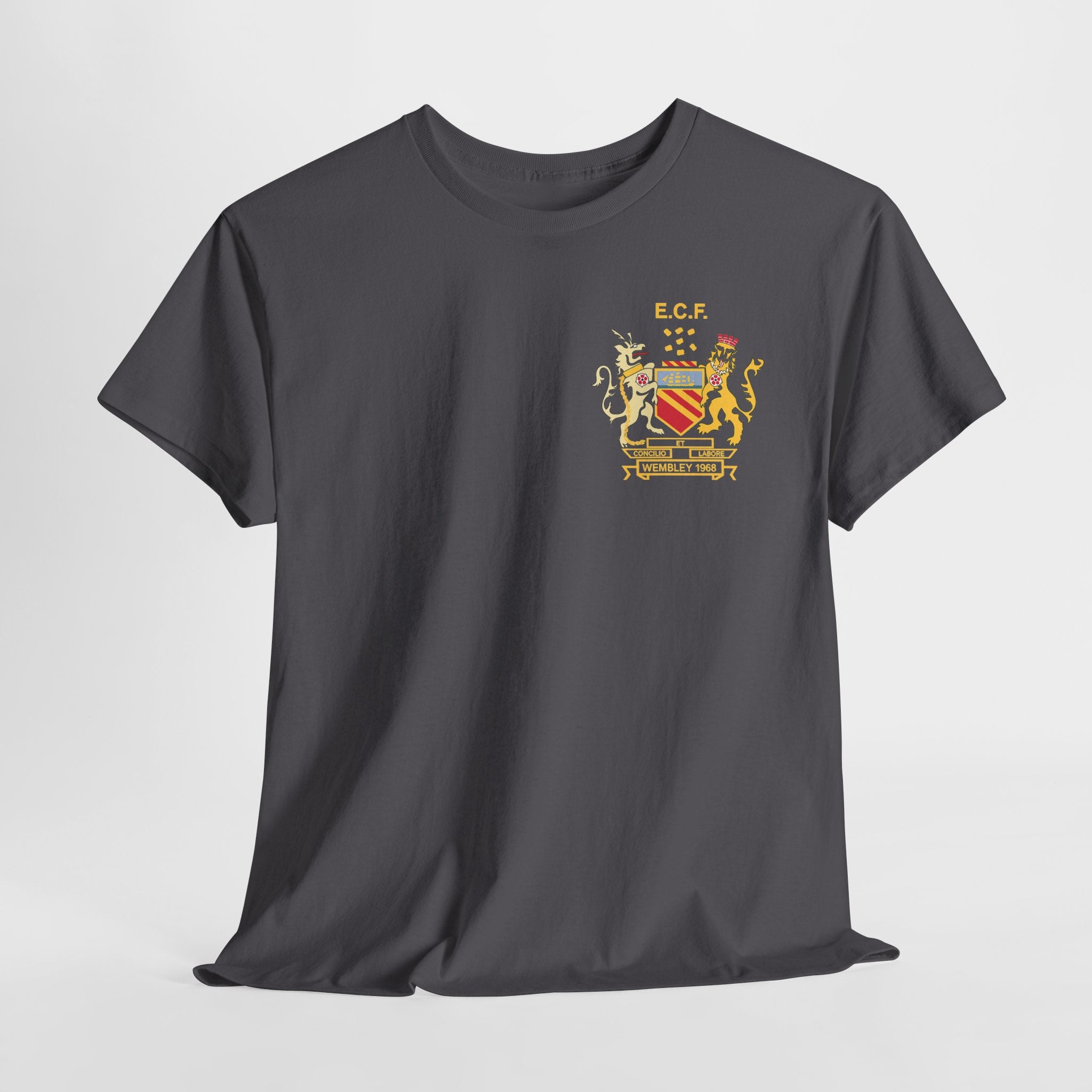 Manchester United Wembley 1968 Heraldic Crest Tee — Vintage Coat of Arms Chest Print