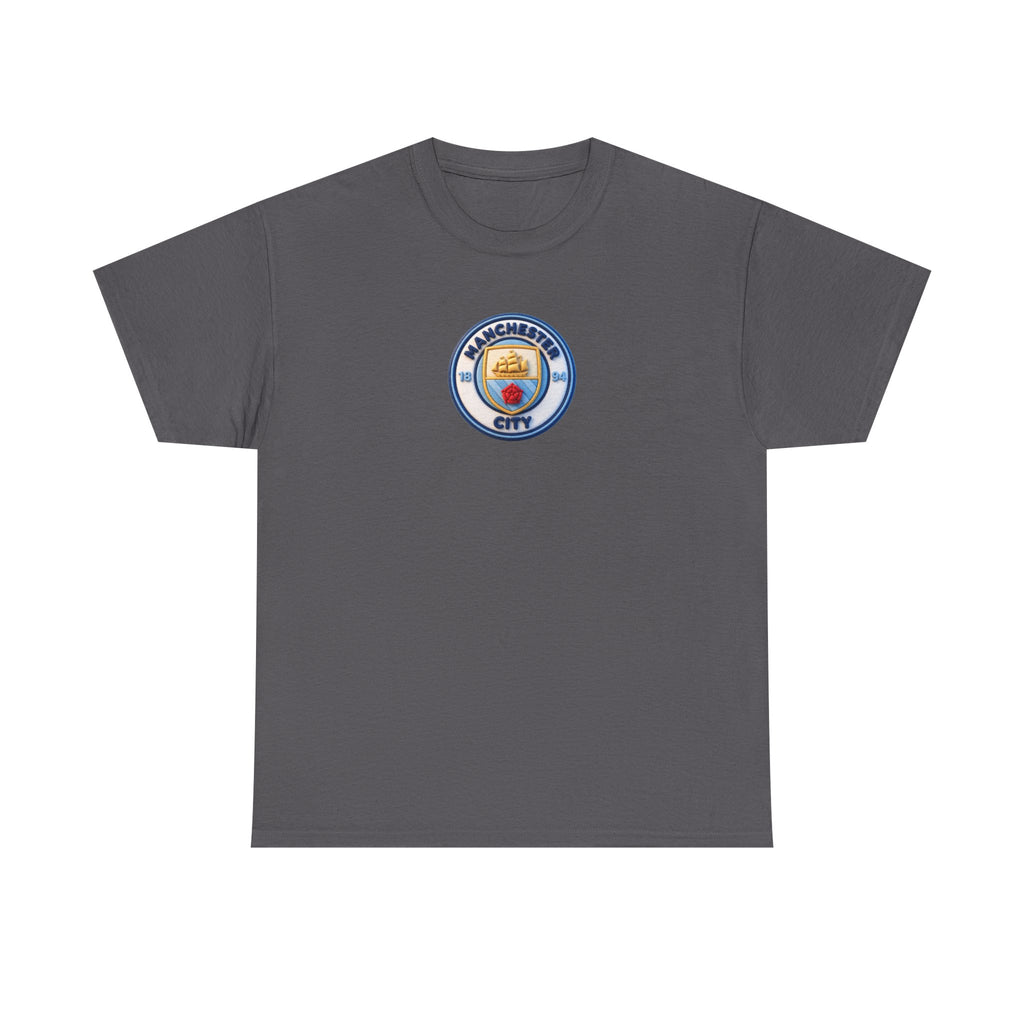 Manchester City Crest Unofficial 3D T-Shirt — Minimal Soccer Logo Tee