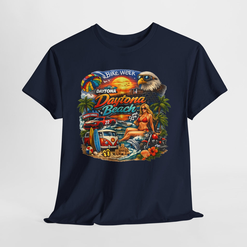 Daytona Beach Vintage Surf T-Shirt — Retro Sunset Palm Beach Tee