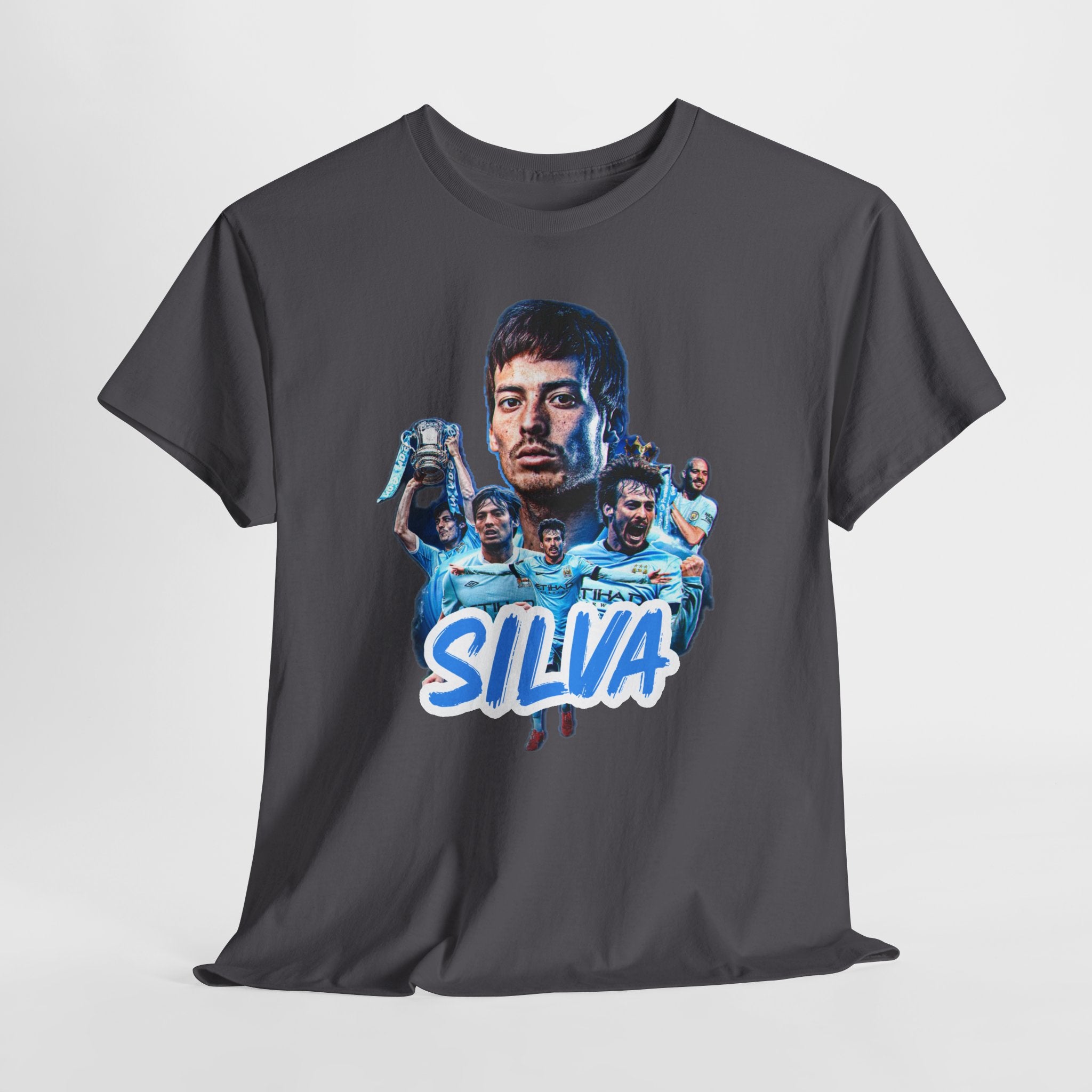 David Silva Manchester City Soccer Tee — Classic Player Portrait Football Shirt