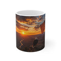 Patriotic Eagle Sunrise Coffee Mug — American Flag Scenic 11oz/15oz Ceramic