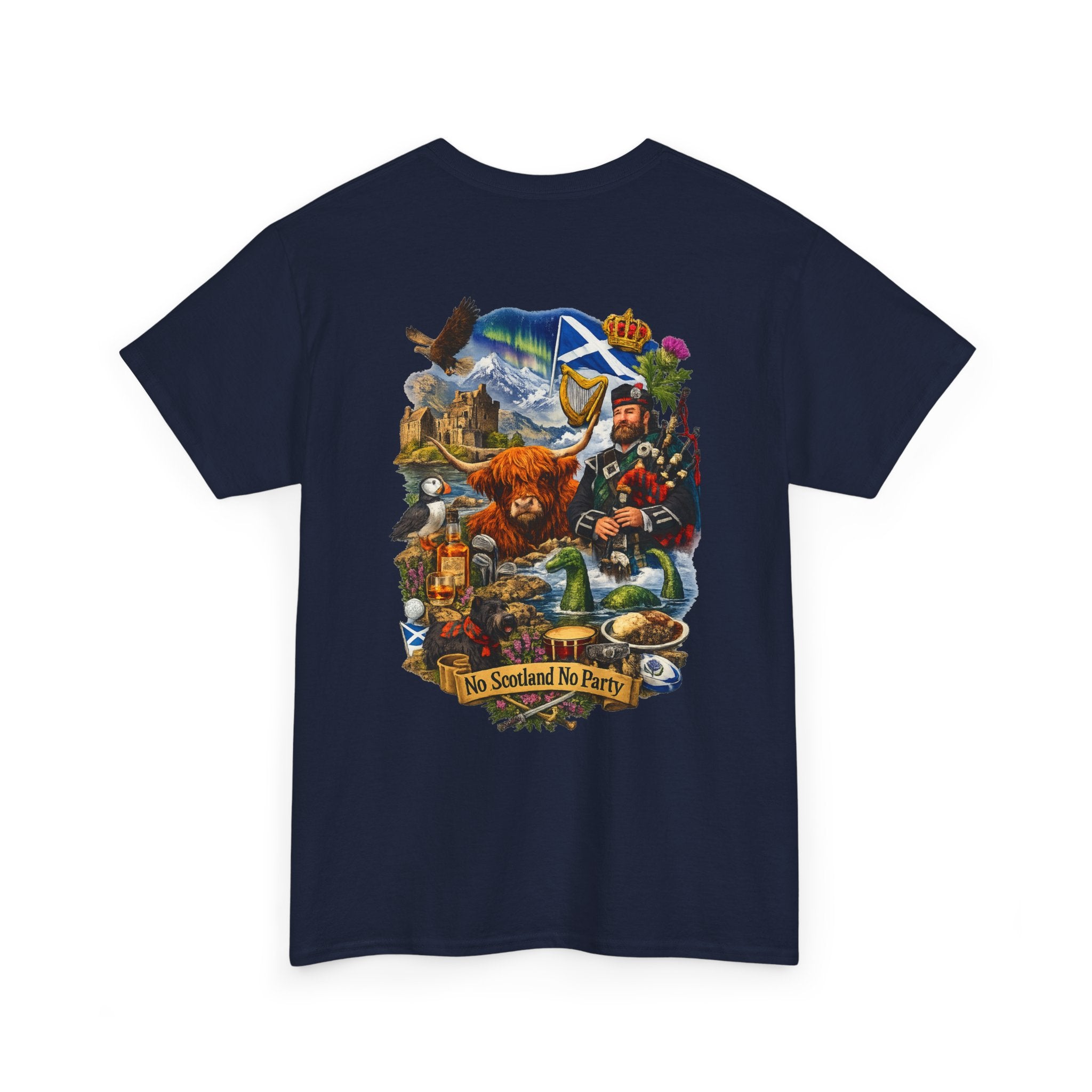 Scotland Collage T-Shirt — "No Scotland No Party" Scottish Heritage Tee