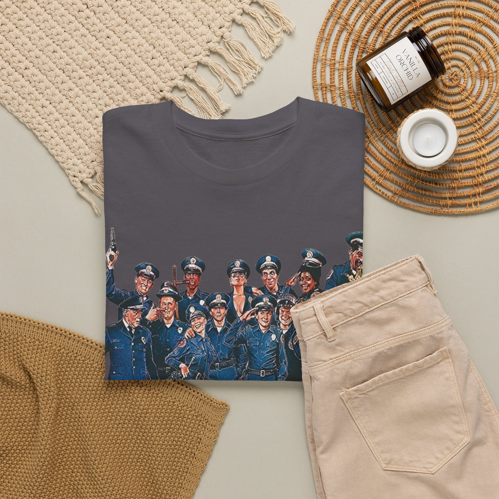 Police Academy Movie Inspired Cotton T‑Shirt — Retro Squad Photo Tee