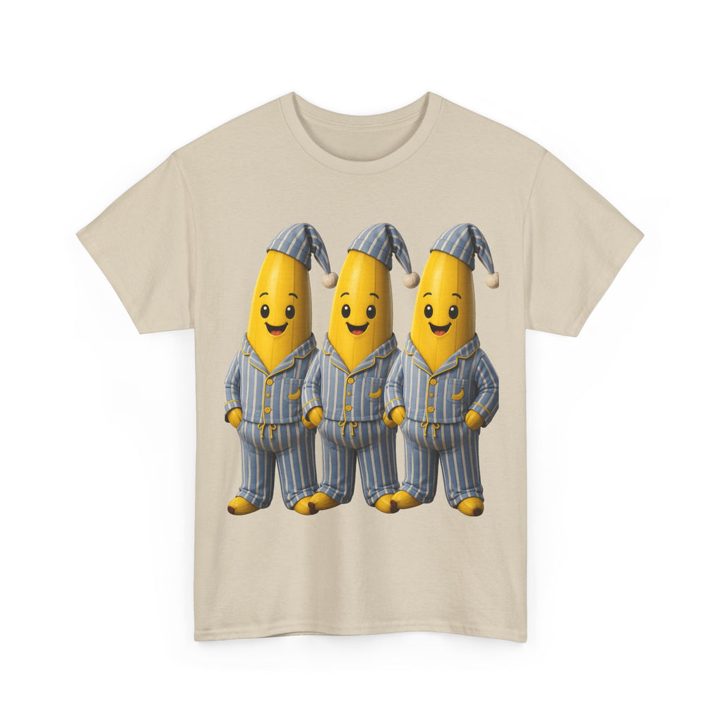 Bananas in Pyjamas – Three Smiling Bananas in Striped Pajamas Graphic T-Shirt