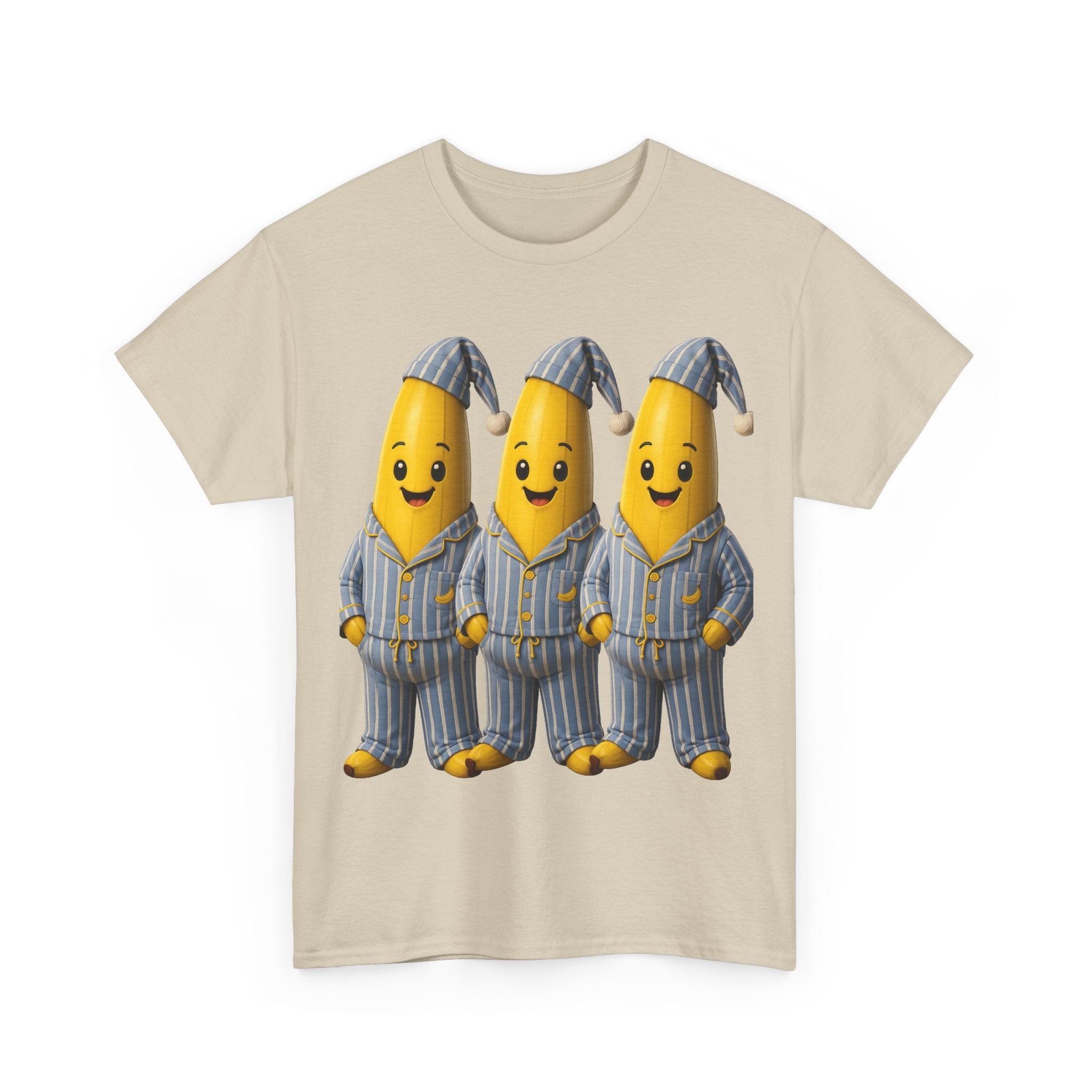 Bananas in Pyjamas – Three Smiling Bananas in Striped Pajamas Graphic T-Shirt