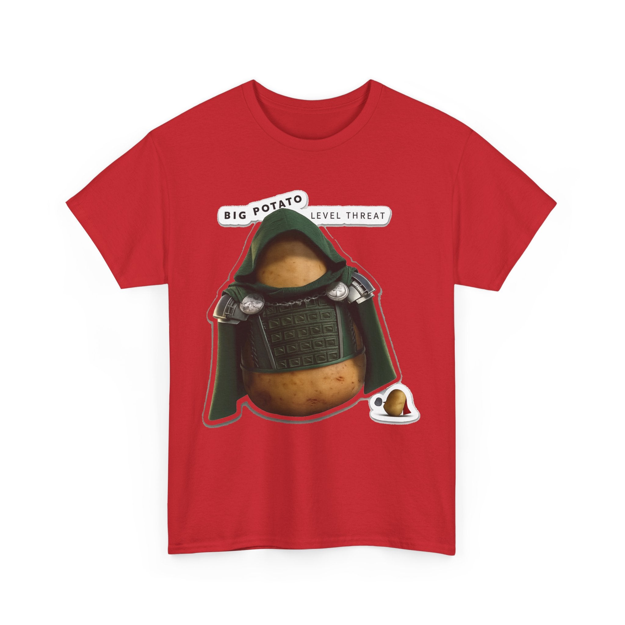 Big Potato "Level Threat" Doom Tee — Funny Potato Soldier Graphic T-Shirt